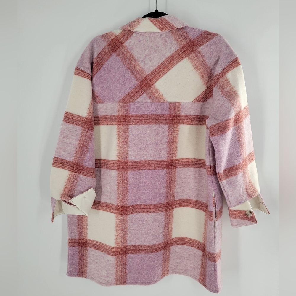 Tribal‎ Check Plaid Oversized Shacket Jacket Size M New - Picture 3 of 7
